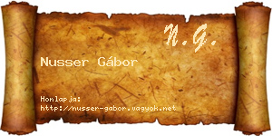 Nusser Gábor névjegykártya
